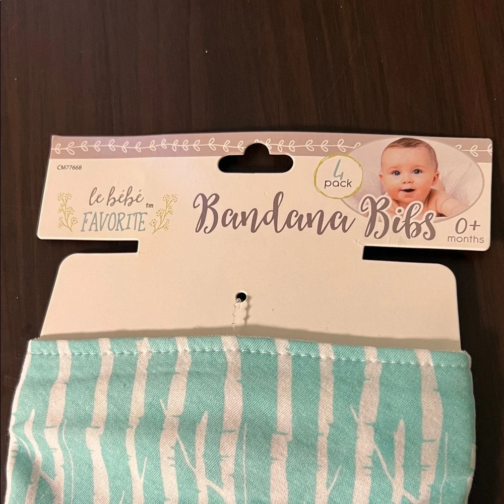 NWT Bandana Bibs - Aqua and White